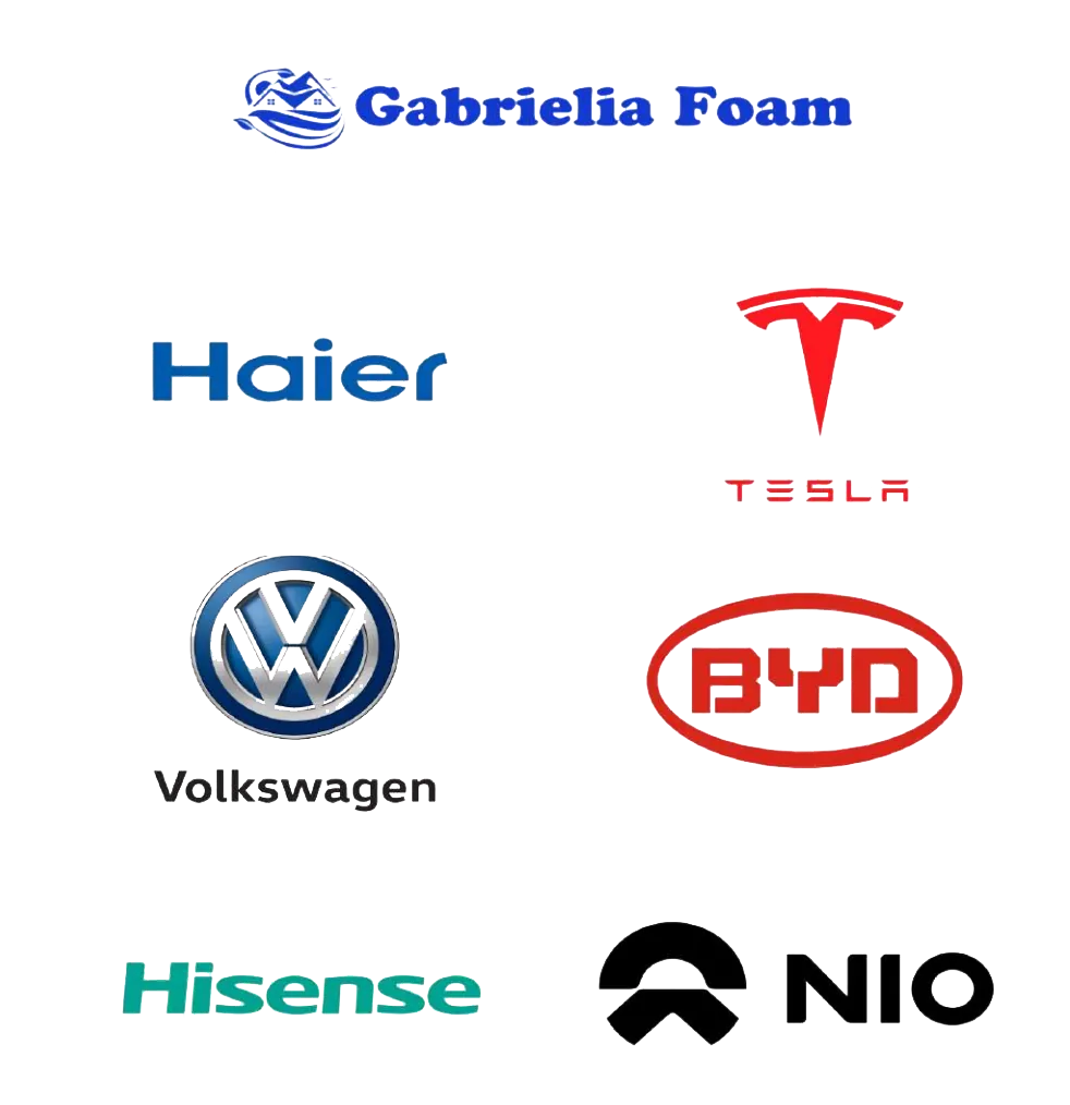  Clienti Gabrielia Foam — Haier, Tesla, Volkswagen, Hisense, NIO